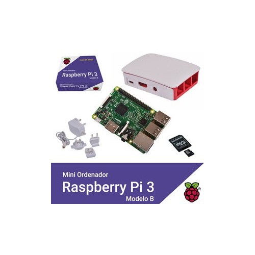 Kit RASPBERRY Pi 3 Modelo B - Caja Roja-Blanca